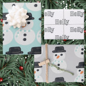 Sneeuwman Kerstmis Inpakpapier Vel