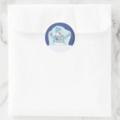 Sneeuwman-Kerstmis is "sneeuw" dicht Ronde Sticker (Tas)