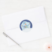 Sneeuwman-Kerstmis is "sneeuw" dicht Ronde Sticker (Envelop)