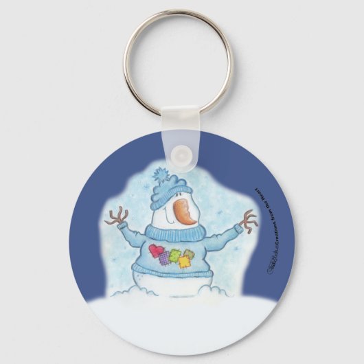 Sneeuwman-Kerstmis is "sneeuw" dicht Sleutelhanger (Voorkant)