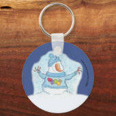 Sneeuwman-Kerstmis is "sneeuw" dicht Sleutelhanger (Voorkant)