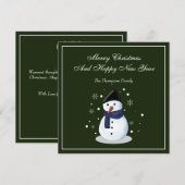 Sneeuwman Kerstmis Kaart (Voorkant / Achterkant)