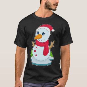 Sneeuwman Kerstmis Kerstman hoed T-shirt