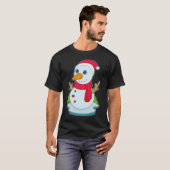 Sneeuwman Kerstmis Kerstman hoed T-shirt (Voorkant volledig)