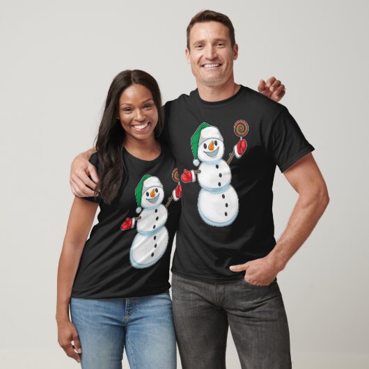Sneeuwman Kerstmis Lollipop T-shirt (Unisex)