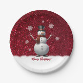 Sneeuwman- Kerstmis- Papieren Bordje (Voorkant)