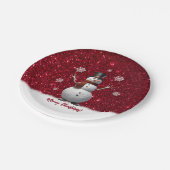 Sneeuwman- Kerstmis- Papieren Bordje (Gekanteld)