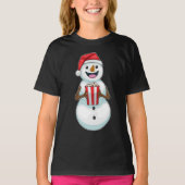 Sneeuwman Kerstmis Popcorn T-shirt (Voorkant)