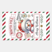Sneeuwman Kerstmis Speciale bezorging van Sant Rechthoekige Sticker (Voorkant)