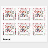 Sneeuwman Kerstmis Speciale bezorging van Sant Vierkante Sticker (Vel)