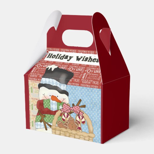 Sneeuwman Kerstmis vakantie geschenkdoos Bedankdoosjes (Voorkant Zijde)