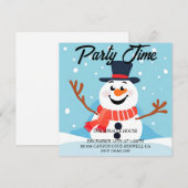 Sneeuwman Kerstmis Vakantie Party uitnodiging (Voorkant / Achterkant)