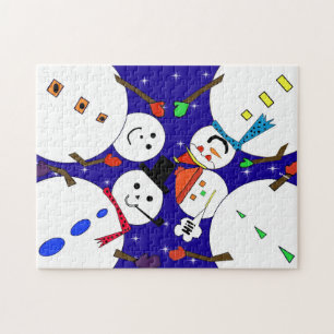Sneeuwman Kerstmis Winter Puzzel
