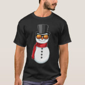 Sneeuwman Kerstmis Zonnebril T-shirt (Voorkant)