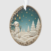Sneeuwman Kerstornament 2025 – Klassiek Gesneden Ornament (voorkant)