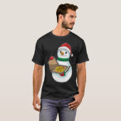 Sneeuwman Kerstpizza T-shirt (Voorkant volledig)