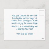 sneeuwman kerstpostzegel feestdagenkaart (Achterkant)