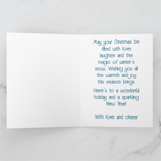  sneeuwman kerstpostzegel kaart (Binnen)