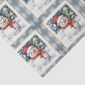  sneeuwman kerstpostzegel tissuepapier (Detail)