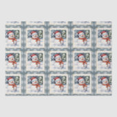  sneeuwman kerstpostzegel tissuepapier (Voorkant)