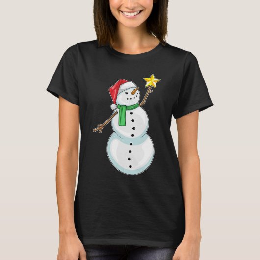Sneeuwman Kerstster T-shirt (Voorkant)