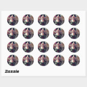 Sneeuwman Kerststicker Ronde Sticker (Vel)