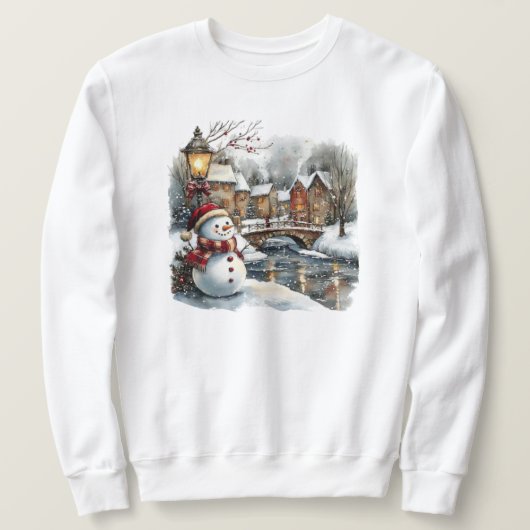 Sneeuwman Kerstsweatshirt Trui (Design voorkant)