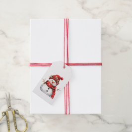 Sneeuwman Kerstvakantie Kerstmis Cadeaulabel