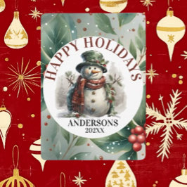 Sneeuwman Kerstvakantie Wensen Feestdagenkaart