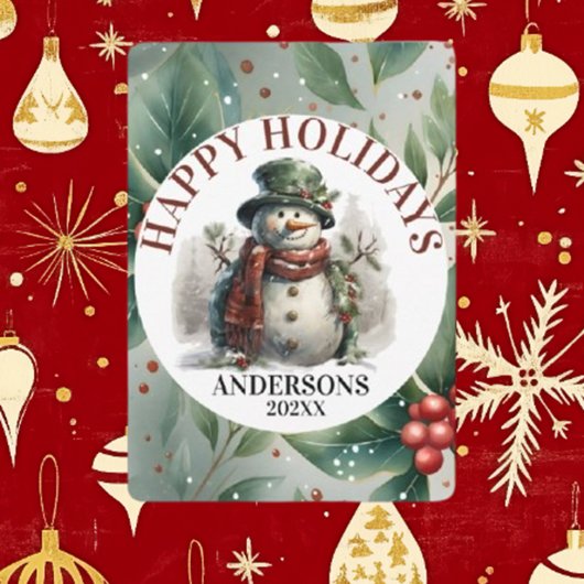 Sneeuwman Kerstvakantie Wensen Feestdagenkaart