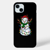 Sneeuwman Kerstverlichting Case-Mate iPhone Case (Achterkant)