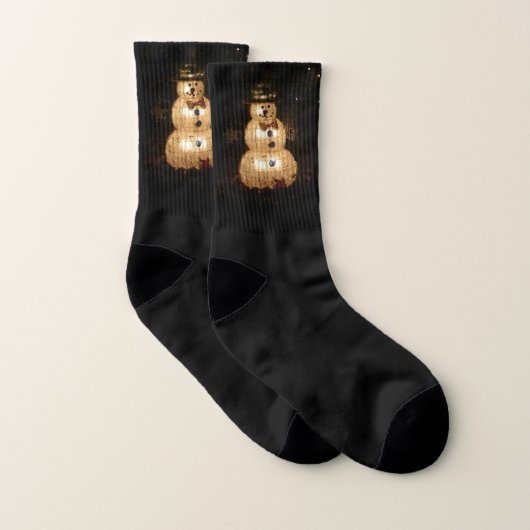 Sneeuwman Kerstverlichtingsdisplay Sokken (Paar)