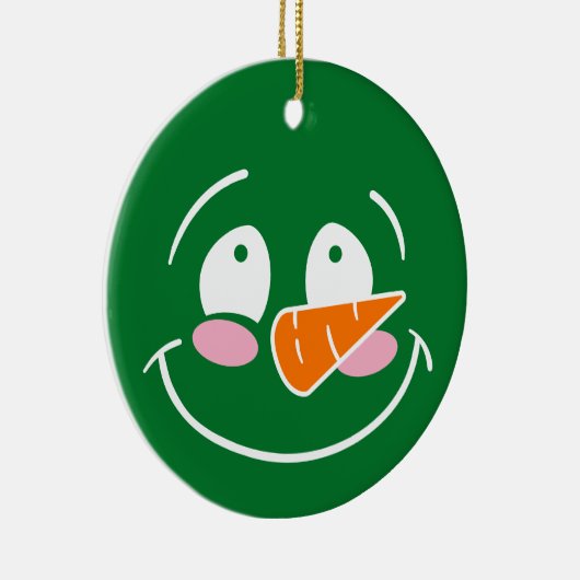 Sneeuwman - Kerstversiering Keramisch Ornament (Rechts)