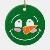 Sneeuwman - Kerstversiering Keramisch Ornament (Voorkant)