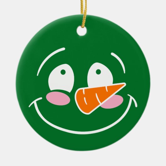 Sneeuwman - Kerstversiering Keramisch Ornament (Voorkant)