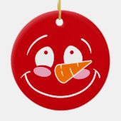 Sneeuwman - Kerstversiering Keramisch Ornament (Achterkant)