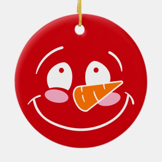 Sneeuwman - Kerstversiering Keramisch Ornament (Achterkant)