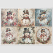 Sneeuwman Kerstvierkanten Tissuepapier (Voorkant)