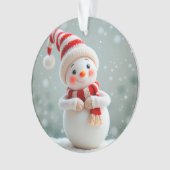 ⛄ Sneeuwman Kerstvreugde Huisstijl Ornament (voorkant)