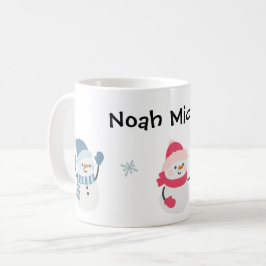 Sneeuwman Kind Kerst Gepersonaliseerde Mok