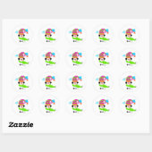 Sneeuwman Klassieke Ronde Sticker (Vel)