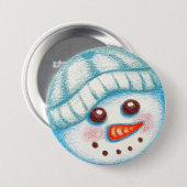 Sneeuwman Knop Ronde Button 7,6 Cm (Voorkant /achterkant)
