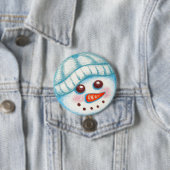 Sneeuwman Knop Ronde Button 7,6 Cm (In situ)