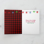 Sneeuwman knuffelt een fawn feestdagen kaart (Binnen)