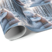 Sneeuwman knuffelt een vos cadeaupapier (Rol Hoek)