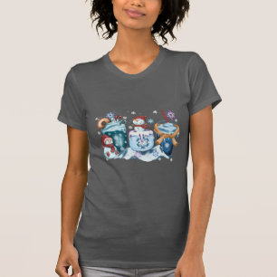 Sneeuwman Koffie T-shirts met korte mouwen