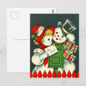 Sneeuwman koppel verliefd, met post voor jou, vint briefkaart (Voorkant / Achterkant)