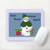 Sneeuwman - Koude handen, warm hart Muismat (Met muis)