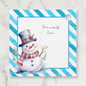 Sneeuwman Kussens Kerstcadeau Label ondeugende elf (Achterkant)