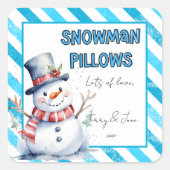 Sneeuwman Kussens Kerstcadeau Label ondeugende elf (Voorkant)